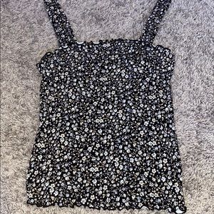 Floral American Eagle Ruffle Tank Top